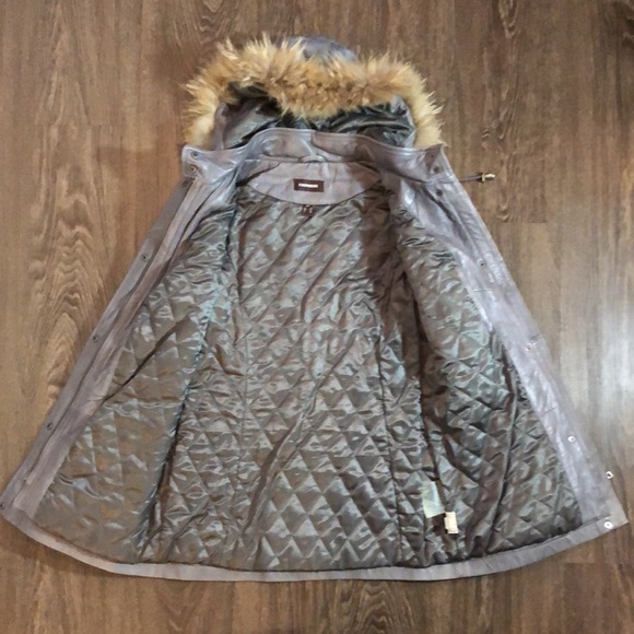 Danier Grey Insulated Leather Coat - Picture 11 of 16